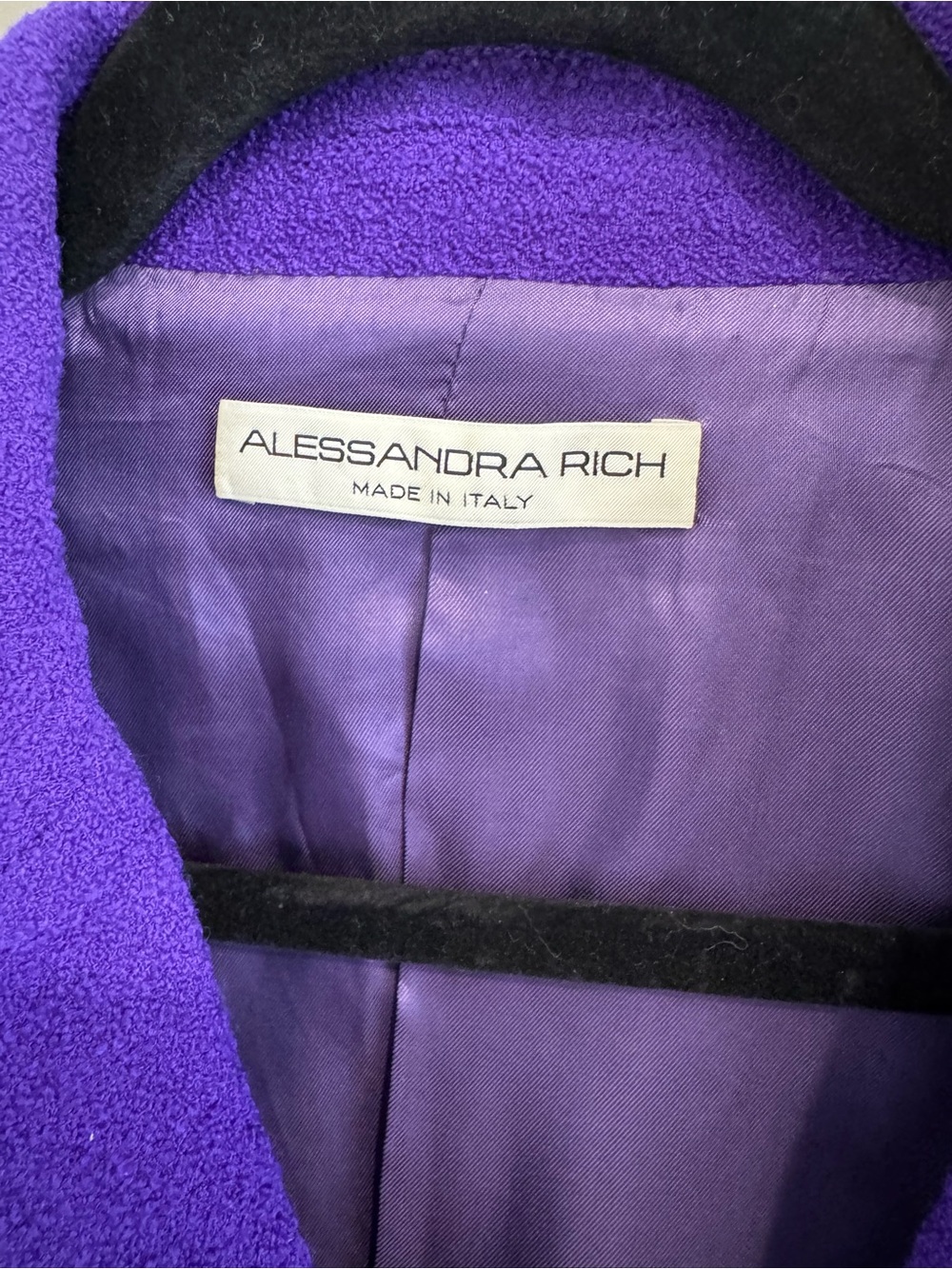 Alessandra Rich Vibrant Purple Cropped Double-Breasted Blazer - Picture 2 of 6